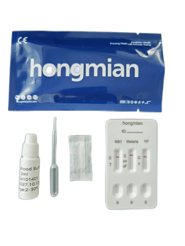 3-in-1 Rapid Test Kit for Malaria Pf/Pv, Dengue NS1 & Yellow Fever for Clinic & Travel