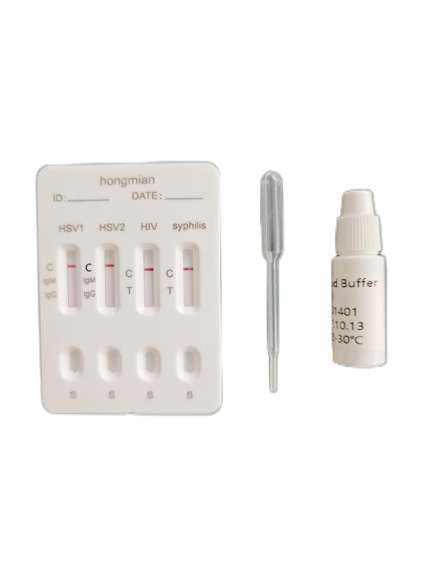 4in1 Herpes Simplex Virus Type 1/2 Syphilis HIV Detection IgM/IgG Rapid Test Kit